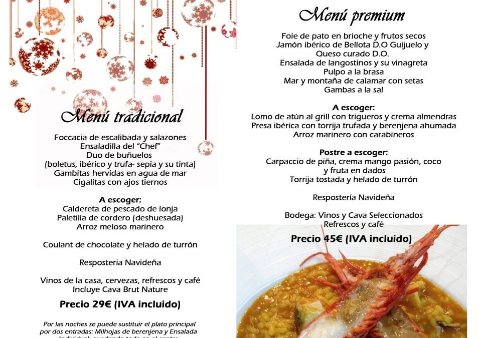 Menús para comida y cena de empresa | Año 2014