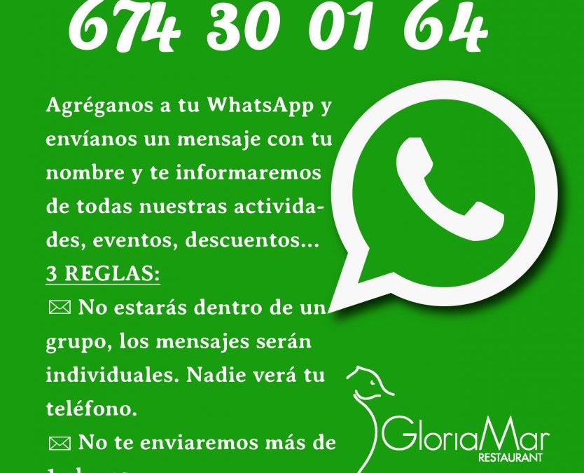 ¡¡NUEVO!! Te mantenemos informado por WhatsApp ó e-mail como prefieras