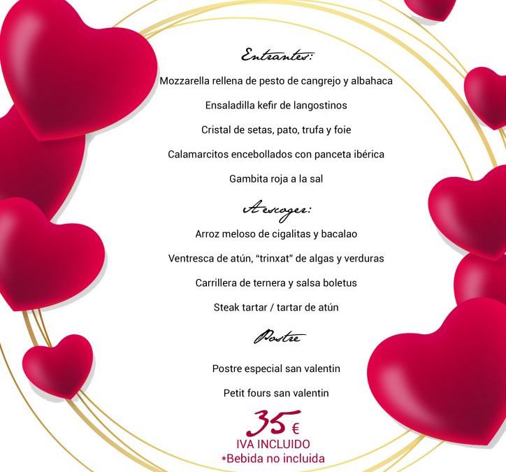 Menú San Valentín 2019