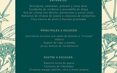 Menú Falles 2021 en restaurantes Grupo Gloriamar